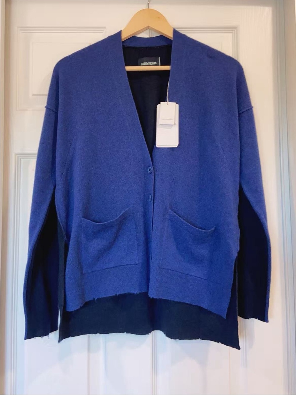 NWT $598 Zadig & Voltaire Scarlett V Neck Cardigan Sweater Jacket Top